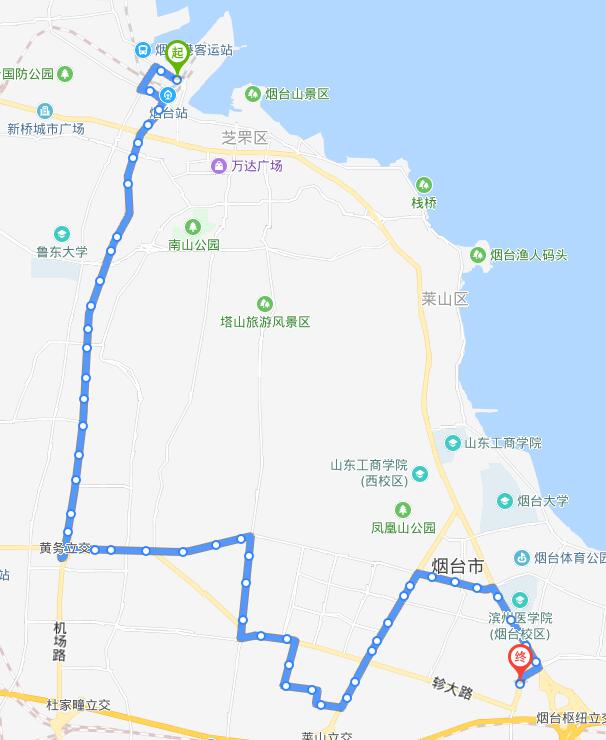 56路：上海滩花园场站—烟台港物流园装饰城